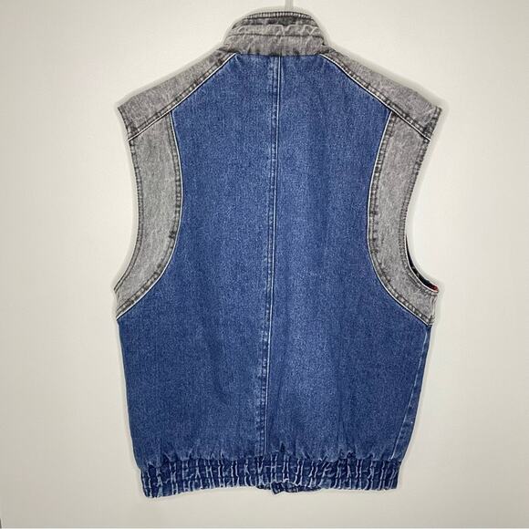 Vintage Storm Stopper by Fieldston Mixed Denim Insulated Vest Size 16/L - Picture 6 of 9